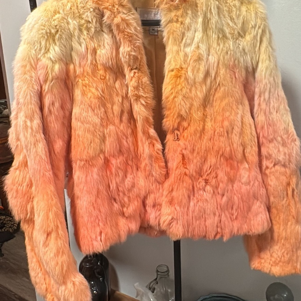 Vibrant Orange Faux Fur Jacket